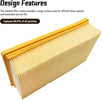VF130H HEPA Filter Compatible with Bosch VAC090A VAC090B VAC140A VAC140B Dust Extractors, Pack of 1, for Dry-Vacuuming Only