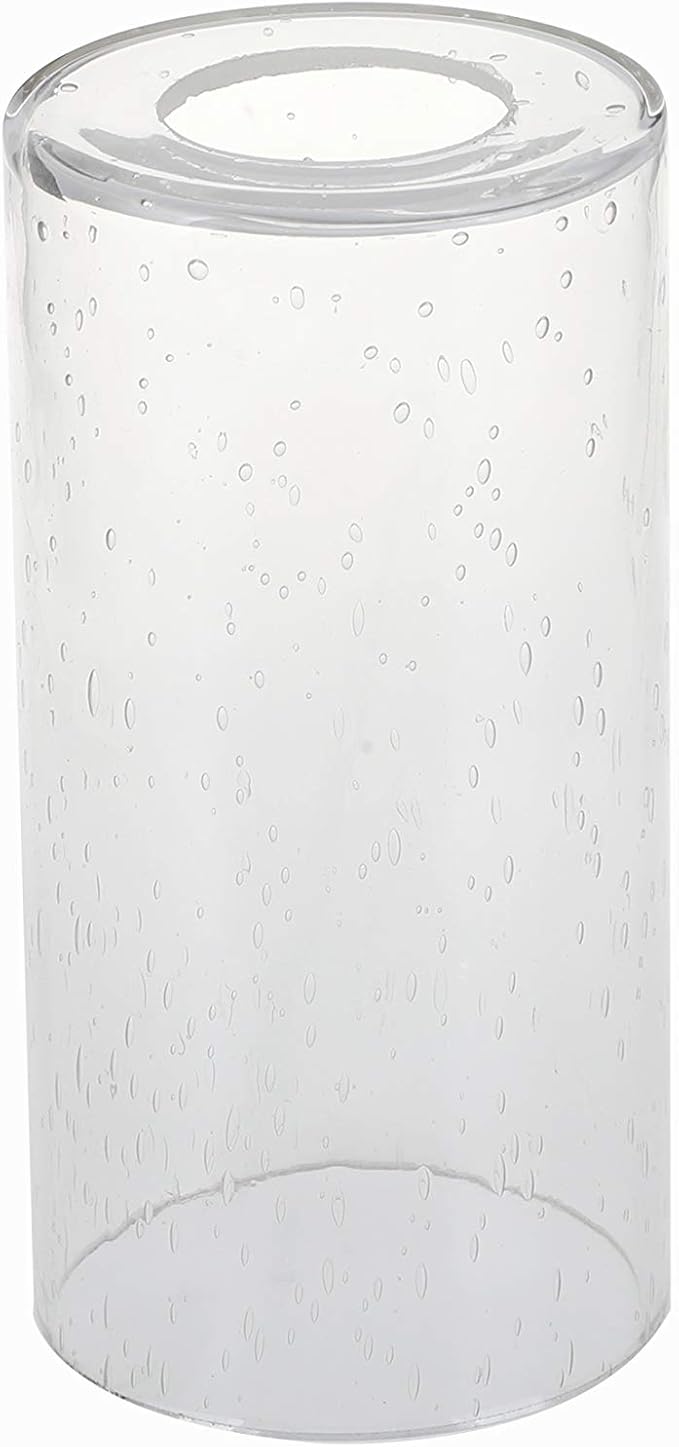 GoLucky Glass Cylinder Shade Accessory for Lamp Fixture - Replacement Glass Piece with 1-5/8 Inch Fitter - 3.5"D x 12"H