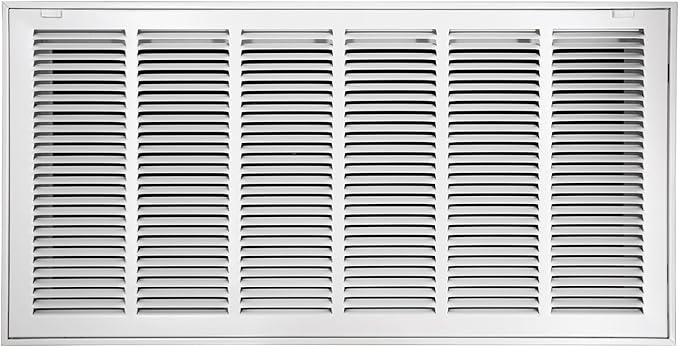 30"W x 14"H [Duct Opening Size] Steel Return Air Filter Grille - Removable Face/Door for 1 inch Filters -HVAC Vent Cover Grill - White [Outer Dimensions: 32 5/8"W X 16 5/8"H]