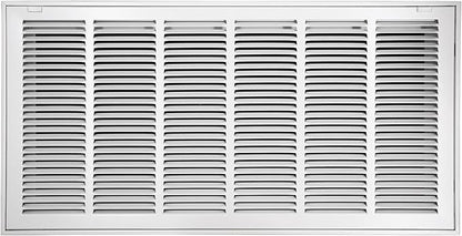 30"W x 14"H [Duct Opening Size] Steel Return Air Filter Grille - Removable Face/Door for 1 inch Filters -HVAC Vent Cover Grill - White [Outer Dimensions: 32 5/8"W X 16 5/8"H]