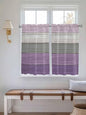 Country Wood Board Gray Purple Window Valance Curtains, Farmhouse Gradient Plank Light Filtering Kitchen Valance with 3-inch Rod Pocket for Living Room Bathroom Bedroom,2 Panel,52x45In