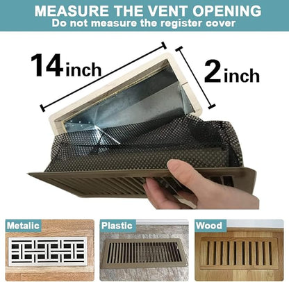 Floor Register Cover Trap, Floor Air Vent Cover Screen for Home Air Vent Filters 5-Pack Floor Vent Mesh Filters Net Trap (2 x 14 Inch)