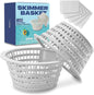 2-Pack Pool Skimmer Basket Replacement for Swimline Hydrotools 8928 & Olympic ACM88 – Heavy Duty Strainer with 5 Filter Socks – Fits Above Ground Pools (Top 6.18", Bottom 4.15"Height 2.78")