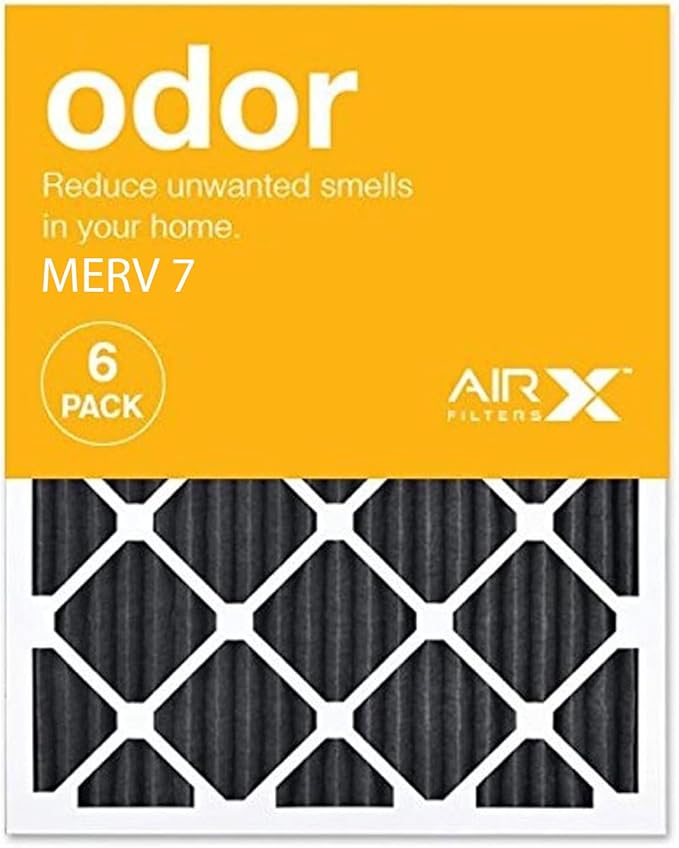 AIRX FILTERS WICKED CLEAN AIR. ODOR 20x25x1 MERV 7 Carbon Pleated Air Filter - Made in the USA - Box of 6