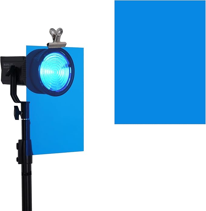 Lystaii 9pcs Gel Light Filter Color Correction Colored Overlays Transparent Color Film Lighting Gel Filter Plastic Sheets Correction 11.7 by 8.3 Inches for Film Video, Photo, Stage (Dark Blue)
