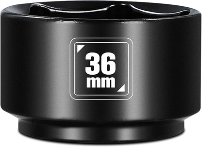 BLACKROBOT 36mm Low Profile Oil Filter Socket, 3/8" Drive 6-Point Oil Filter Cap Remover and Installer Tool, Chrome Vanadium Steel