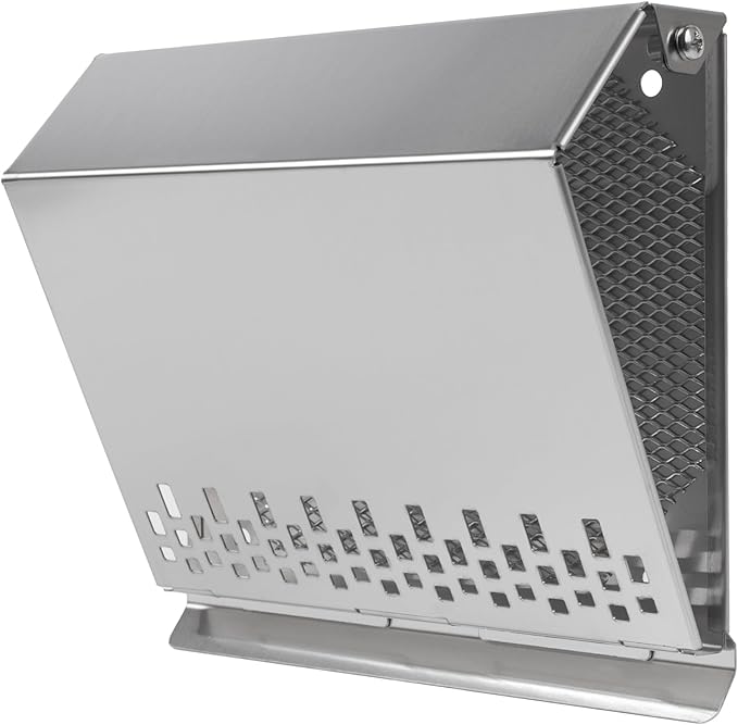 Vent Systems 4" Inch Air Supply Vent Cover with Rubber Gasket - Stainless Steel - Robust Weatherproof Outdoor Air Intake Box - Duct or Surface Mounting - Rain and Snow Protection