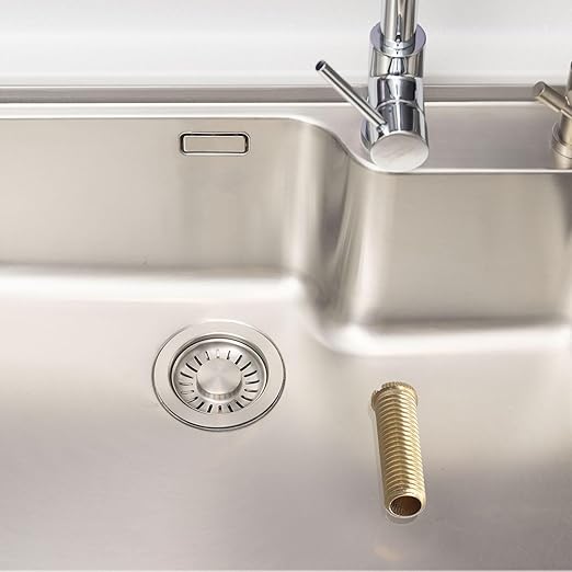 Sink Strainer Screw Connector Brass Alloy Bolts for Wash Basin Strainer Bath Waste Bolt Kitchen Sink Basket Filter Slotted Design for Easy Tightening Copper Color(Brass 4cm)