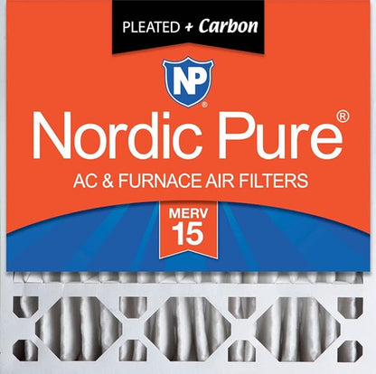 Nordic Pure 20x20x5 (Actual Size: 19 5/8 x 19 7/8 x 4 3/8) Honeywell Replacement Furnace Filters MERV 15 Plus Carbon 1 Pack