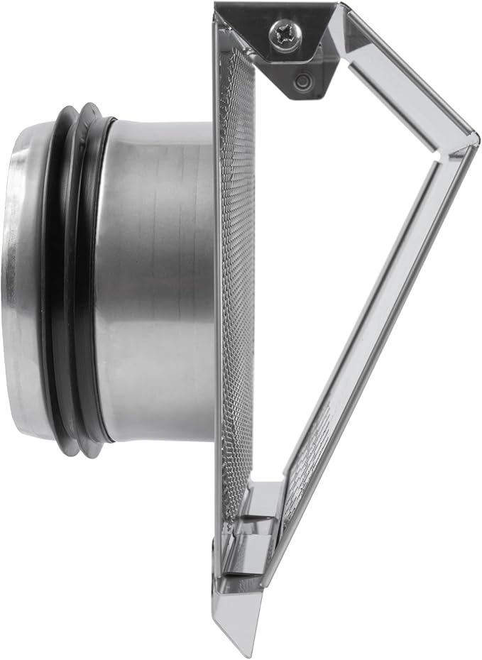 Vent Systems 4" Inch Air Supply Vent Cover with Rubber Gasket - Stainless Steel - Robust Weatherproof Outdoor Air Intake Box - Duct or Surface Mounting - Rain and Snow Protection