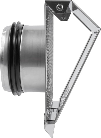 Vent Systems 4" Inch Air Supply Vent Cover with Rubber Gasket - Stainless Steel - Robust Weatherproof Outdoor Air Intake Box - Duct or Surface Mounting - Rain and Snow Protection