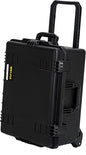MEIJIA Portable All Weather Premium Rolling Wheels Waterproof Hard Compact Camera Case with Customizable Fit Foam,Pull Handle, 24.6"X19.7"X11.7",Black