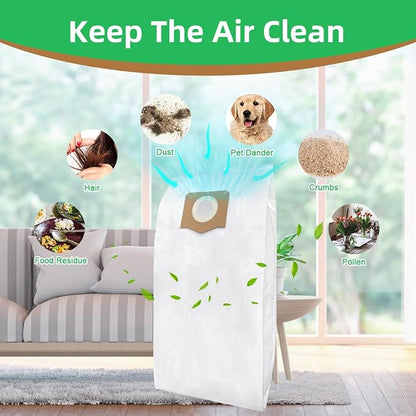 8 Pack AVG0905 Dust Filter Bags, Compatible with EGO Power 9 Gallon Wet/Dry Vacuum WDV0900, High Efficiency Dust Collection Vac Bags