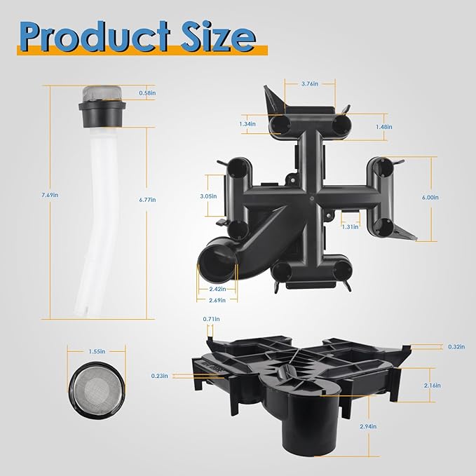 59023700 Manifold Top with Air Bleed, Compatible with FNS Plus 24, 36, 48, 60 Pool and Spa D.E. Filter, Replace# V38-140 and 25357-600-000 Pentair Pool Filters