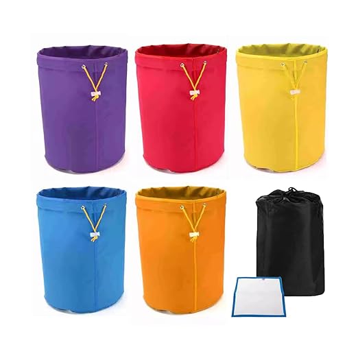 5Pcs 5-Gallon Filter Bag,Durable Oxford Cloth All-Mesh Filter Bags for 5 Gallon Bucket with Filter-Screen and Storage Pouch,220 to 25-Micron,for Hydroponics,Gardening,Juice