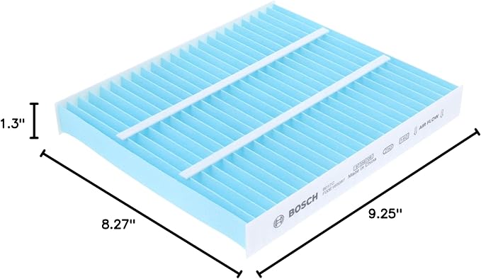 BOSCH 6017C HEPA Cabin Air Filter-Compatible with Select Chrysler Town & Country; Dodge Grand Caravan; Infiniti EX, FX, G, M, Q, QX; Nissan Armada, GT-R, Titan; Ram C/V; Volkswagen Routan (Pack of 3)