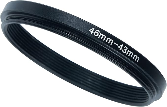 46mm to 43mm Step-Down Ring Filter Adapter for All Brands UV ND CPL Metal Ring Step-Down Rings Adapter Filter (46mm-43mm)