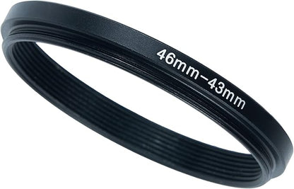 46mm to 43mm Step-Down Ring Filter Adapter for All Brands UV ND CPL Metal Ring Step-Down Rings Adapter Filter (46mm-43mm)