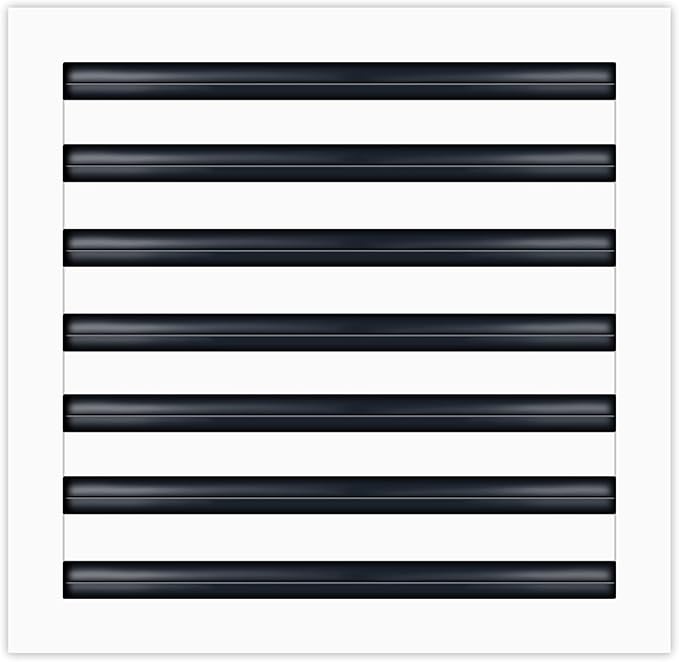 BUILDMART - 14x14 Modern AC Vent Cover - Decorative White Aluminum Air Vent - Standard Linear Slot Diffuser - Heating and Cooling Register Grille for Ceiling, Walls & Floors - Texas Buildmart