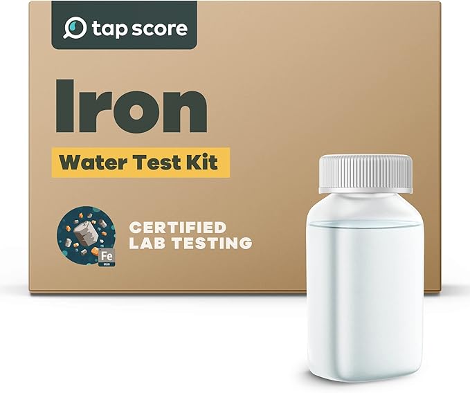 Tap Score Iron in Water Test Kit | Well or City | Full Report | EPA Certified Drinking Water Labs | #1 Best Home Water Test 2021-24 NYT Wirecutter | 100% Unbiased