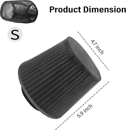 Cold Air Intake Filter Cover,Thickened Dustproof Air Filter Cover Provides Comprehensive Protection,Universal Car Accessries Air Filter Sock Fit for High Flow Cone Air Filter (Small)