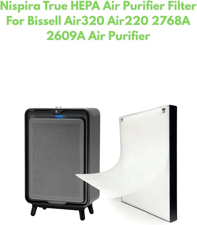 Nispira Air320 Air220 2678 True HEPA Replacement Filter for Bissell Air Purifier 220/320 2609a. 2768a, 3 Packs