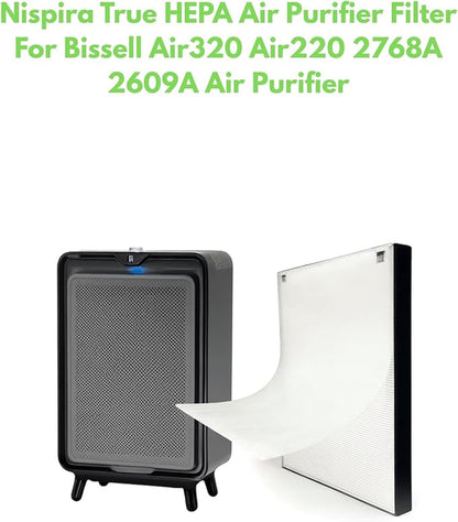 Nispira Air320 Air220 2678 True HEPA Replacement Filter for Bissell Air Purifier 220/320 2609a. 2768a, 3 Packs