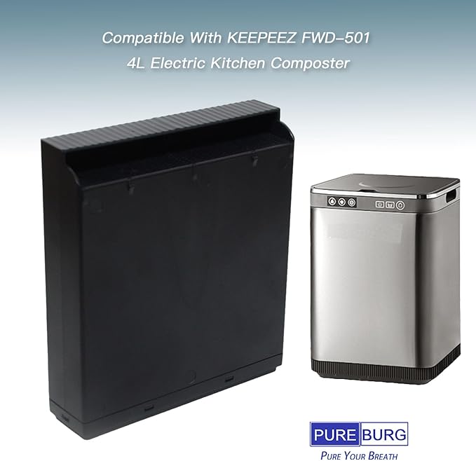 PUREBURG Replacement Filters Compatible With KEEPEEZ FWD-501 4L Electric Kitchen Composter,2-Pack Activated Carbon Filter Air Clean Odor VOCs