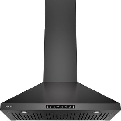 Wall Mount 36 Inch Range Hood 900 CFM, Ductless/Ducted Convertible, 3-speed Gesture Sensing & Touch Control, Black Painted Stainless Steel Vent Kitchen Hood with Permanent Baffle Filters