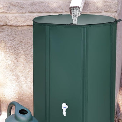 Goplus 100 Gallon Collapsible Rain Barrel, Portable Rain Barrels to Collect Rainwater from Gutter, Rainwater Collection System, Water Storage Tank Catcher Container with Filter Spigot Overflow Kit