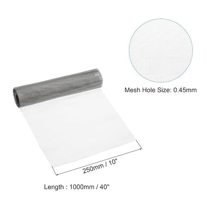 PATIKIL 40" L x 10" W Woven Wire Mesh, 40 Mesh 316L Stainless Steel Air Vent Filter Screen for Window Security Vent Cover Filtration Animals Fence