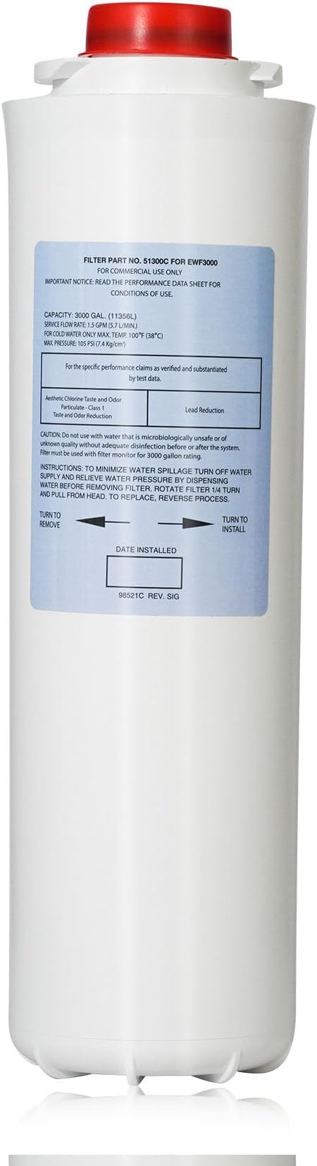 Water Filter Replacement for EWF3000（No Chip）, 1 Packs Replacement Large Capacity 3000 Gallon, Replacement EWF3000 for 51300C ERF750, 51299C, 55898C
