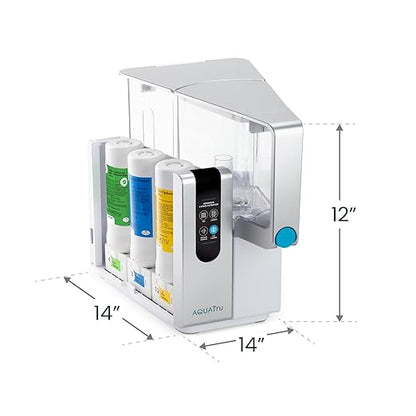 AquaTru Classic Alkaline Countertop Water Purifier | Certified 4-Stage Reverse Osmosis System Removes 84 Contaminants Including Forever Chemicals, Lead & Fluoride | Adds Minerals | No Plumbing
