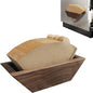 Coffee Filter Holder Magnetic, Solid Walnut Wood Coffee Filter Storage Organizer for Coffee Station, Holds Up to 50 V60-Style Cone Paper Filters, Side Mount for Espresso Machine or Fridge