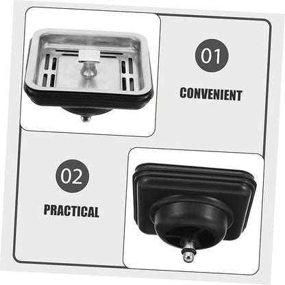 Mipcase 2Pcs Kitchen Sink Drain Strainer and Stopper with Square Lid Food Waste Disposer Plug for Home Kitchen Sink Catcher Anti-blocking Mesh Filter for Efficient Waste Processing