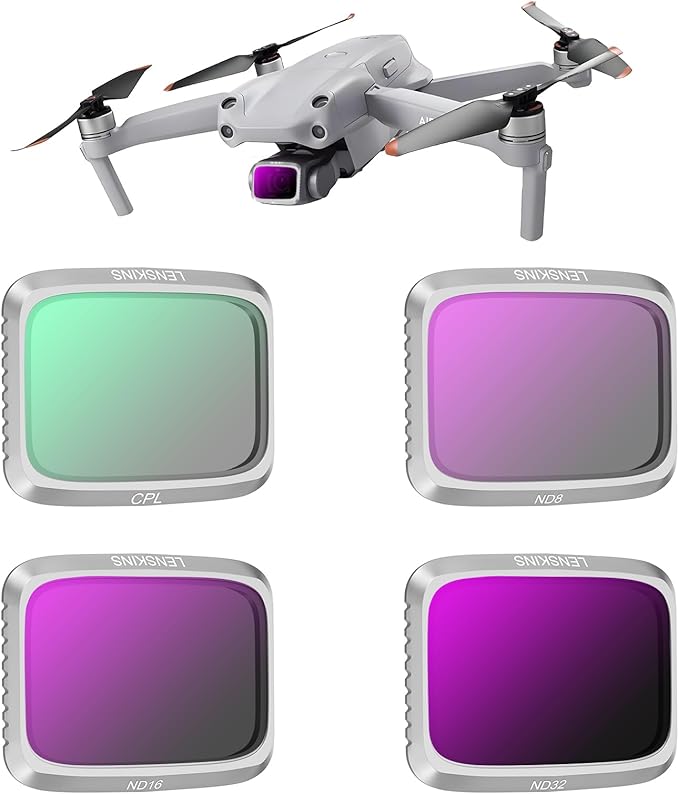 ND Filters for DJI Air 2S Drone, 4-Pack ND8 ND16 ND32 CPL Filter Set Compatible with DJI Air 2S Accessories, Neutral Density and Circular Polarizer Lens Filter Kit Lens Protector