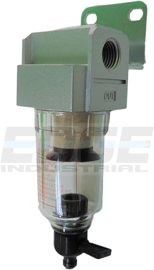 COMPRESSED AIR IN-LINE MINI PARTICULATE FILTER / WATER TRAP, 1/4" NPT, 5 MICRON