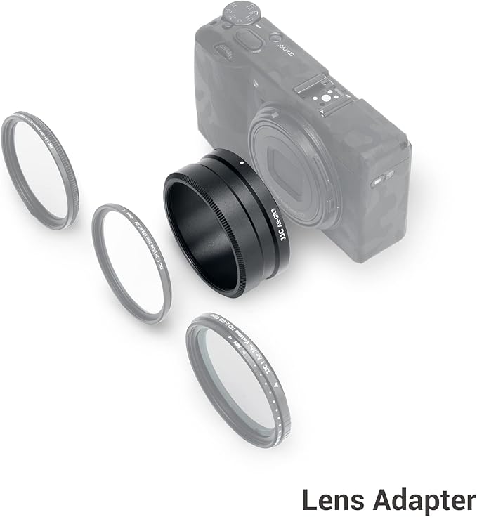 JJC AR-GR3 Lens Filter Adapter Replaces Ricoh GA-1 for Ricoh GR III GR III HDF GR3 GR3 HDF Digital Camera with GW-4 Wide Conversion Lens or 49mm Filter