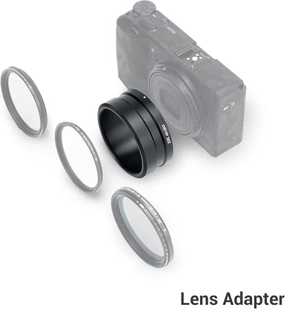 JJC AR-GR3 Lens Filter Adapter Replaces Ricoh GA-1 for Ricoh GR III GR III HDF GR3 GR3 HDF Digital Camera with GW-4 Wide Conversion Lens or 49mm Filter