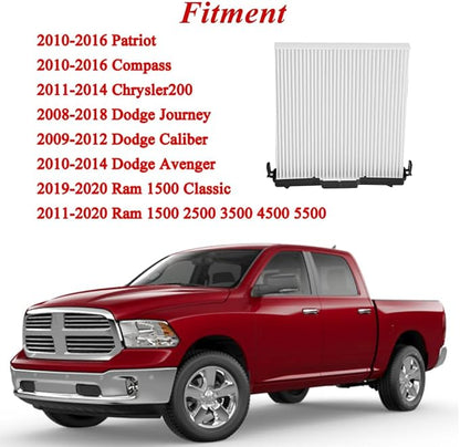 68406048AA 68052292AA Air Conditioning Filter Cabin Air Filter & Filter Access Door Compatible with Chrysler Dodge Vehicle 200, Ram 1500 2500 3500 2011-2019 Replaces 68318365AA 5058693AA(SET OF 4)