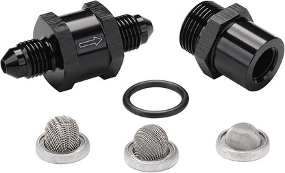 3AN Inline Fuel & Oil Feed Filter Set with 30 80 150 Micron Elements Aluminum Black