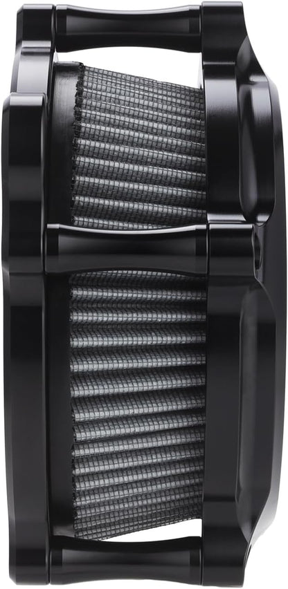 Motorcycle Air Filter Skull Style Air Cleaner with Filter Sock Dustproof Protective Cover Kit for Harley Touring 2000-07 Softail 2000-15 Dyna 2000-17, Excludes 2017 FXDLS (Black)
