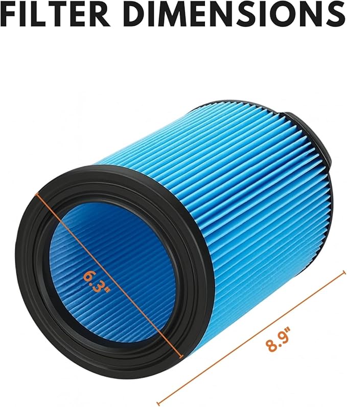 Nispira VF5000 3-Layer High-efficiency Replacement Filter Compatible with Ridgid Wet/Dry Vacs Vacuum 72952 5-20 Gallons WD1450 WD0970 WD1270 WD09700 WD06700 WD1680 WD1851 RV2400A. 3 Packs