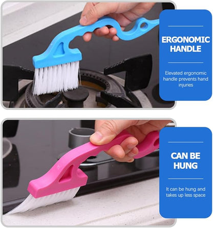 VILLCASE 8pcs Window Groove Cleaning Brush Set Stiff Bristles for Wet and Dry Use, Narrow Slot Scrubber Brushes for Window Tracks and Gaps, Household Cleaning Tools for Home and Office