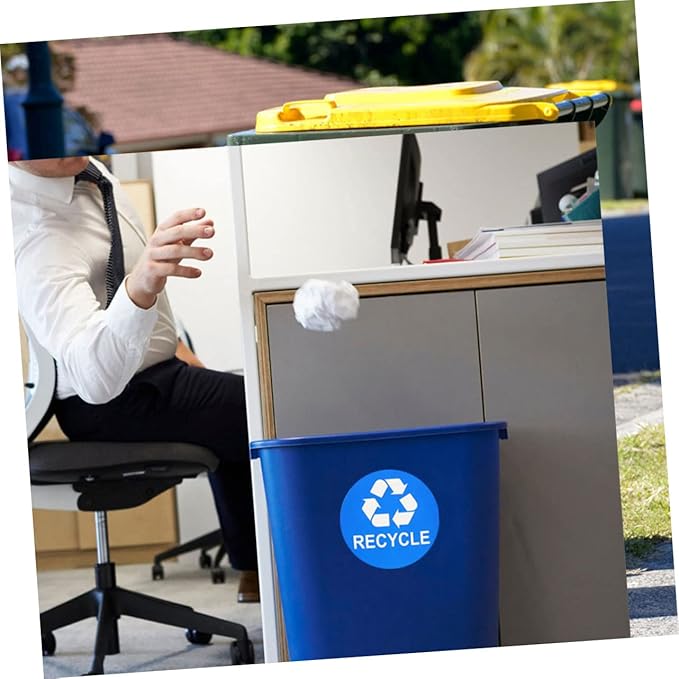 8pcs Garbage Can Stickers Waste Sorting Decals Recycling Bin Sticker Kitchen Trashcan Decals PVC Material