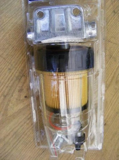 QUICKVIEW Boat Marine Water Separating Filter Kit w/Drain & Nichronium Head 10 Micron Filter