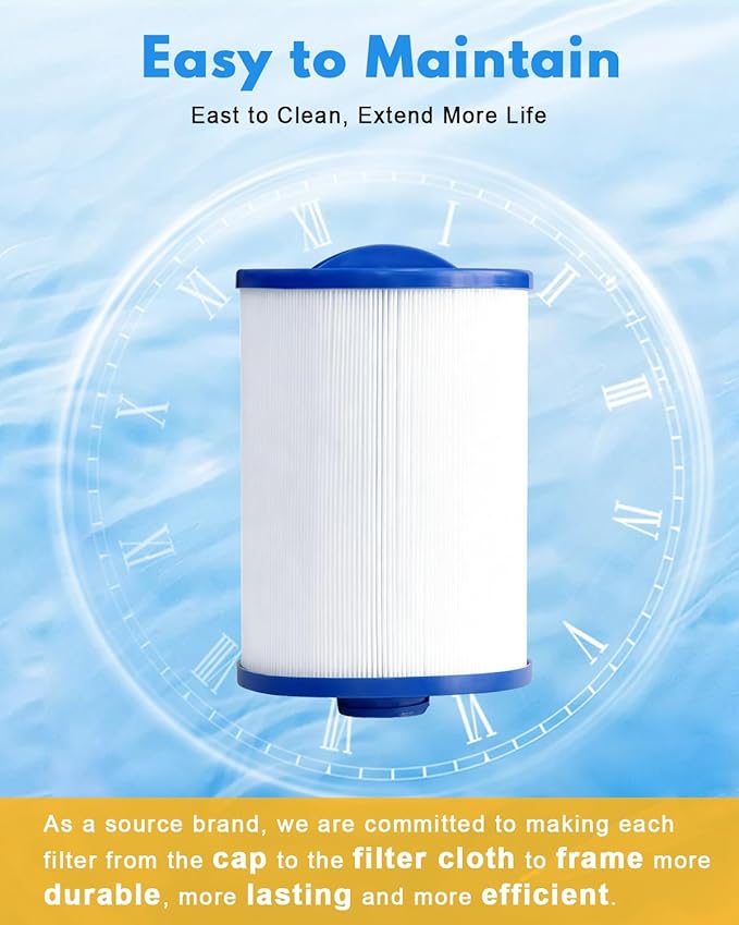 SPA Filter Replacement 50 Sq.Ft (2 Pack) Hot Tub Filter 50 Sq.Ft. Screw in 1 1/2” SAE Thread for 6CH-940, FC-0359, 817-0050,25252,378902,03FIL1400,PWW50P3