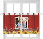 Pig Sunflowers Kitchen Curtains 24 Inch Length, Small Window Curtains Tab Top, Eucalyptus Leaves Floral Bees Red Barn Light Filtering Short Window Treatments Tier Drapes 27.5"x24" 2 Panel