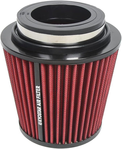 KYOSTAR Universal 3/3.5/4" (75/89/100mm) High-Flow Air Filter, Reusable Cone Cold Air Intake, High Performance, Clamp-On Car High Flow Dry Air Kit, Flange Diameter: 3/3.5/4 Inch, Height: 6.2 Inch, Red
