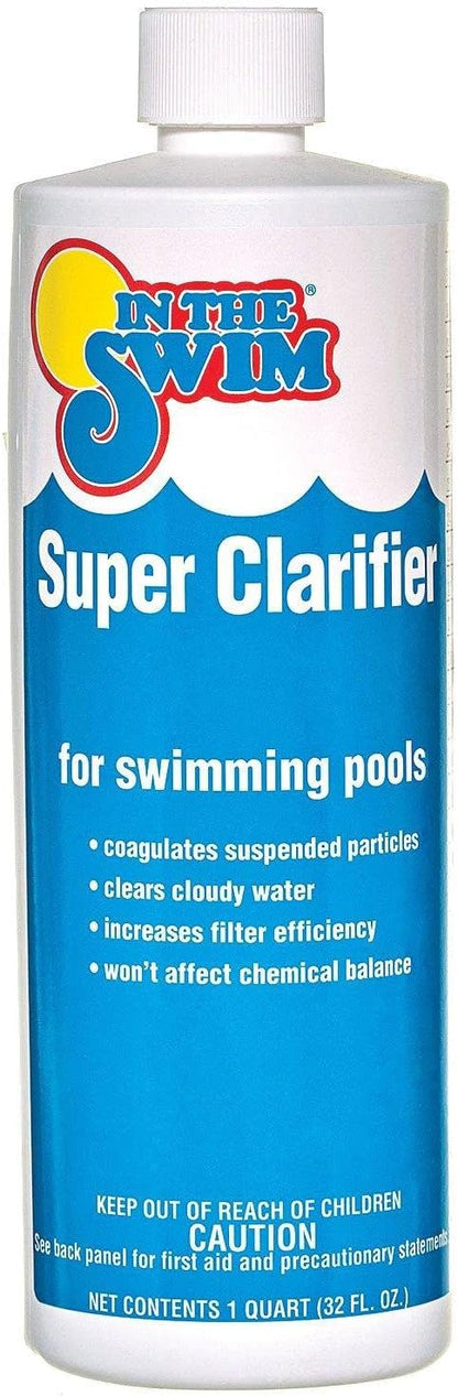 In The Swim Super Clarifier – Fast-Acting, Highly Concentrated Pool Water Clarifier for Crystal Clear Water & Improved Filter Efficiency – for Sand & Cartridge Filters - 1 Quart
